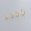 wholesale S925 Sterling Silver Minimalist Geometric Seamless Circular Nose Hoop Ear Clasp Indie Style Niche Design Plain Hoop Ear Clasp M06537-0-2