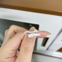 wholesale (S925 Silver & Gold) Dragon Tail Ring with Sandblasted Finish and Matte Texture - Bestseller-Silver-CBJZ430>Adjustable opening