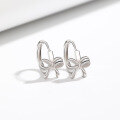 wholesale S925 Sterling Silver Minimalist Small Bow Knot Ear Clasp, Dainty and Fresh Style, Ins-Fashion Earrings-0-0