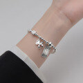wholesale S925 Sterling Silver Taeyin Silver Bracelet for Women, Japanese and Korean Style Retro Banknote Small Wooden Horse Light Bead Smiling Hand Accessory S4986-0-0