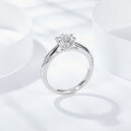 wholesale S925 silver plated with 18k gold classic 1-carat 2-carat six-prong moissanite ring-0-1