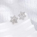 wholesale S925 Sterling Silver Snowflake Stud Earrings for Women, Minimalist and Unique Design, Elegant and Stylish, Hypoallergenic for Fresh Piercings, Sweet and Delicate Jewelry for Drop Shipping-0-1