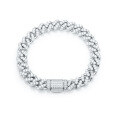 wholesale 925 Silver Hip Hop Cuban Unisex Bracelet with 8MM Moissanite Hot-selling Silver Bracelet for Cross-border E-commerce Live Streaming-0-0