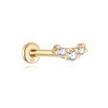 wholesale 14K Gold Flat Back Helix Ear Stud with Diamond Moon Flower-0-15