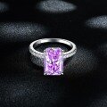 wholesale 925 Silver European & American 4ct Color Gemstone Ring for Women, High-End Luxurious Exaggerated 8*11 Ice Flower Cut High-Carbon Diamond-0-2