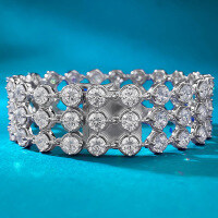 wholesale S925 Silver New European and American Live Streaming Women's Bracelet, Starlight Sparkling Bubble Full Diamond High-end Versatile Chain Bracelet Style for Drop Shipping-B110 Bubble Diamond Bracelet>16cm