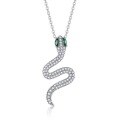 wholesale Silver S990, the Maker's full-diamond silver snake auspicious necklace, a fashionable, luxurious, and uniquedesign with a high-end sense collarbone chain-0-4