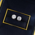 wholesale S925 Silver Mu Jing Jewelry Cross-Border Fast-Selling Classic One-Carat Round Stud Earrings Fashion Item-0-7
