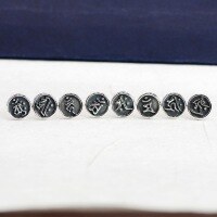 wholesale 925 Sterling Silver Eight Great Guardian Deities Zodiac Birth Buddha Ear Studs for Women, Retro National Trend Sanskrit Earrings for Men New Style-A pair of Dashizhi (horse) 925 silver