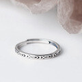 wholesale S925 Sterling Silver Adjustable Open Vintage Style Minimalist Tribal Fish Ring J9859-0-2