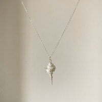wholesale S925 Sterling Silver Nalan Seashell Pendant Necklace, Bohemian Minimalist Design Collarbone Chain Necklace Y00997-S925 Silver Necklace 925 Silver