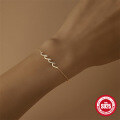 wholesale S925 Sterling Silver Summer Wave Pendant Bracelet with Rhinestone Design-0-2