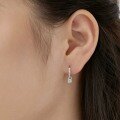 wholesale S925 Sterling Silver Korean Hot Style Earrings for Women, Round Zirconia Row Diamond Design, Sense of Personality, Versatile Fashion, High-End Ear Accessories-0-3