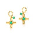 wholesale S925 Sterling Silver Japanese New Fashion Trend Cultivated Emerald Star Earrings Drop Shipping-0-5