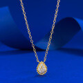 wholesale S925 Gold-Plated Silver Bohemian Style Pear-Shaped Teardrop Pendant, Small and Minimalist, Versatile for Daily Wear-0-5