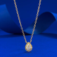 wholesale S925 Gold-Plated Silver Bohemian Style Pear-Shaped Teardrop Pendant, Small and Minimalist, Versatile for Daily Wear-N427 Gold 925 Silver