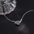 wholesale 925 Silver Retro Thai Silver Black Rose Necklace for Women, Fashion Minimalist Vintage Ins Style Personalized Collarbone Chain-0-1
