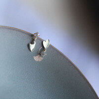 wholesale 14K Solid Gold Heart with Zircon Korean Factory Elegant Daily Korean Earrings Cute Vintage-A pair of prices