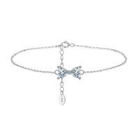 wholesale 925 Sterling Silver Geometric Zircon Jewelry For Women-925 sterling silver electroplated platinum 16.5+5cm 1.51g 925 silver