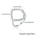 wholesale 925 Silver Cross-Border Hot-Selling Geometric Micro-Pave Circle Ring Necklace and Earrings Set, New Ins-Style Jewelry for Women-0-10