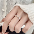 wholesale S925 Sterling Silver Adjustable Wave Ring for Women, Minimalist and Elegant, Factory Direct-0-3