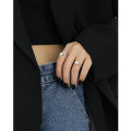 wholesale S925 Sterling Silver JL100 Korean Style Ins Trend Small Irregular Design Synthetic Opal Open Ring for Women-0-2