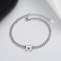 wholesale 925 Sterling Silver Minimalist H Letter Bracelet, Ins Korean Japanese Style, Cold Tone Small Niche Design, Best-Selling Women's Jewelry-0-0