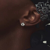 wholesale S925 Sterling Silver Six-Prong Stud Earrings Minimalist Euro-American Hip Hop Zircon Super Sparkling Unisex Popular High-End Earrings-4mm zircon earrings with plastic ear plugs  925 silver