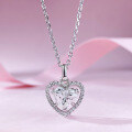 wholesale 925 Silver 6*7mm Heart-shaped Minimalist Necklace, Small Niche Design Women's Collarbone Necklace, Live Stream Drop Shipping-0-0