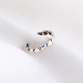 wholesale S925 Sterling Silver Geometric Cross Ring with Floral Butterfly Minimalist Adjustable Open Size Ring-0-15