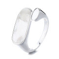 wholesale S925 silver trendyins style silver shell texture creative niche design open ring-0-4