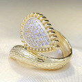 wholesale S925 Silver New Bohemian Style Simulated Diamond Snake-shaped Adjustable Ring for Women-0-2