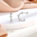 wholesale 925 Sterling Silver Cross Earrings for Women, High-Quality Luxury Hoop Earrings with a High-End Brand Feel, Ins Style-0-1