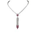 wholesale Metal material: 925 silver gold-plated Pendant chain with high-carbon diamond pigeon blood red high-end jewelry luxury banquet women's necklace-0-5