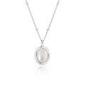 wholesale S925 Sterling Silver Natural White Shell Stone Necklace for Women, High-End Ins Original Luxury Elegant Collarbone Chain-0-0