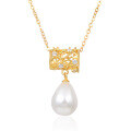wholesale 925 Sterling Silver Women's Pearl Floral Necklace Korean Dongdaemun Retro Elegant Zircon Pendant-0-4