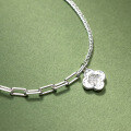 wholesale S925 silver fresh and sweet ins-style niche design diamond-encrusted ice crystal four-leaf flower bracelet S7725-0-4