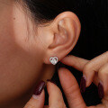 S925 Silver Moissanite Heart Stud Earrings, Factory Direct Wholesale for Cross-border-0-2
