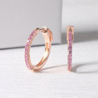 wholesale 925 Sterling Silver Personality Earrings with Nano Stone Powder Pink Corundum Zirconia Round Hoop Earrings in European and American Style Cross-Border Luxury-White zirconium earrings>925 silver