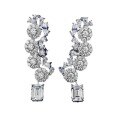 wholesale S925 silver new jewelry floral cluster flower-shaped earrings for women, small and unique design, long earrings, fashionable style-0-4