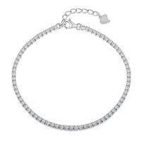 wholesale S925 Sterling Silver European and American Tennis Chain Bracelet for Women 234MM Single Row Full Diamond Zirconia Beaded Bracelet Bangle Jewelry-DY150030-SW-WH#16 925 Silver