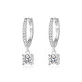 wholesale S925 Sterling Silver Four-prong Micro-set Zircon Drop Earrings With Tassel, Cross-border Ins Style-0-5