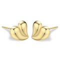 wholesale S925 Sterling Silver 3D Polished Heart Stud Earrings, Fashionable, Simple, Sweet and Cute for Daily Wear-0-0