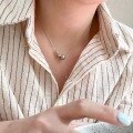 wholesale S925 Sterling Silver Bead Tassel Plain Silver Necklace, Fashion Minimalist Versatile Personality Collarbone Chain Gift for Best Friend-0-3