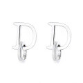 wholesale S925 Sterling Silver Korean Minimalist Ins Letter D with Small Circle Accents Versatile Earrings-0-4