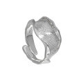 wholesale S925 Sterling Silver Original Niche Design Minimalist Irregular Textured Unisex Ring-0-5