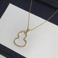 Sterling Silver 2025 Moissanite Gourd Pendant Necklace-0-5