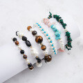 wholesale Metal material fashion braided bracelet turquoise shell pearl bead bracelet, factory wholesale-0-3