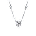 wholesale S925 Silver Necklace Moissanite Pendant Fashion Choker Necklace Cross-Border Best-Selling Accessories Gift Source Wholesale-0-1