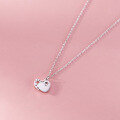 wholesale S925 Silver Nalan Fresh Sweet Ins Style Niche Design Exquisite Diamond-Encrusted Polished Heart Necklace D5964-0-3